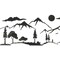 Mountain Silhouette Landscape Wall Stencil | 3146 by Designer Stencils | Animal & Nature Stencils | Reusable Art Craft Stencils for Painting on Walls, Canvas, Wood | Reusable Plastic Paint Stencil for Home Makeover | Easy to Use & Clean Art Stencil